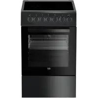Beko FSS57100GAC - Vrijstaand fornuis - 4 keramische kookplaten - Heteluchtoven - 65 L - B 50 x H 85 cm - Houtskoolgrijs