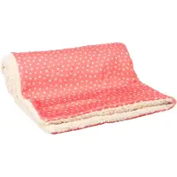 Flamingo - Deken Lief Rechthoekig Beige & Rood - 100 x 70 x 2 cm - Hondenmand - Hondenkussen