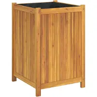 vidaXL Plantenbak met voering 50x50x75 cm massief acaciahout