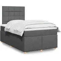 vidaXL Boxspringbed met matras, donkergrijs, 120x200 cm, gestoffeerd