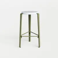 TIPTOE Mi Lou Counter Stool Venezia recycled plastic - 66 cm Khaki Green