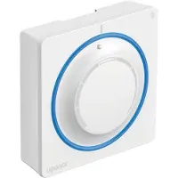 Uponor Smatrix Wave ruimtethermostaat T 165 POD Radio 26.5x80x80mm draadloos bereik max. 30m met draaiknop glanzend wit