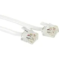 Secomp RJ11 platte kabel 6P4C, wit, 6 m