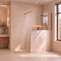 Boss & Wessing BWS Midline Halfhoge Inloopdouche 110x80 cm Koper Brons Helder Nano Coating Met Profielset
