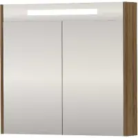 Proline SPK Premium Spiegelkast LED 80x14x74 cm Caramel Walnut