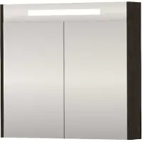 Proline SPK Premium Spiegelkast LED 80x14x74 cm Mokka Oak