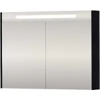 Proline SPK Premium Spiegelkast LED 100x14x74 cm Black Oak