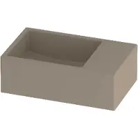 Proline Run Fontein Porselein Rechthoek Zonder Kraangat Rechts 30x18x10 cm Mat Crème Cotton