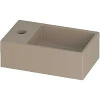 Proline Run Fontein Porselein Rechthoek 1 Kraangat Links 30x18x10 cm Mat Crème Cotton