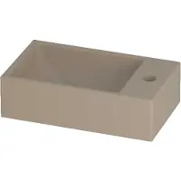 Proline HIT Fontein Porselein Rechthoek 1 Kraangat Rechts 40x23x11 cm Mat Crème Cotton