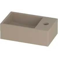 Proline Run Fontein Porselein Rechthoek 1 Kraangat Rechts 30x18x10 cm Mat Crème Cotton