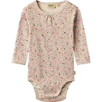 Wheat katoenen gebloemde romper - roze/beige/lichtblauw Bloemen - maat 86