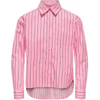 Kids Only KIDS GIRL rechtvallende gestreepte blouse - roze Meisjes Katoen Button down - maat 158