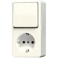 JUNG 676 A stopcontact, type F, ivoorwit (676A)