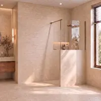 Boss & Wessing Bws midline halfhoge inloopdouche 100x80 cm koper brons helder nano coating met profielset
