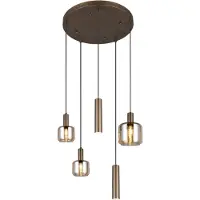 TRIO LED Hanglamp | Mataro 5 | Rond | Platinum Bruin | IP20 | Lighting
