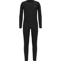 Odlo - Set Long Merino 200 Kids Black voor Unisex van Wol - Kindermaat 116 cm - Zwart