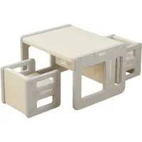Russle Setje Tafel en Stoelen Modern - Grijs