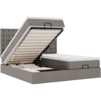 vidaXL Ottoman bed met matrassen en LED's 160x200cm stof taupe