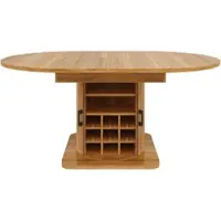 OKWISH Donkerbruine eettafel met uitschuifbaar blad, eettafel met opbergruimte en uitneembare planken, geschikt voor kleine appartementen