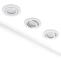 V-TAC 3x - LED inbouwspots - Wit - Warm wit 3000K - 450 lumen - 6.5 Watt - Dimbaar en kantelbaar - GU10 - IP20 - Plafondspots/30000h