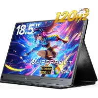 Uperfect 18,5-inch draagbare monitor Gaming-120Hz 100% sRGB met dubbele USB-C, FHD Tweede scherm voor laptop/Switch/MacBook, ingebouwde luidsprekers, VESA-bevestiging