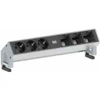 Bachmann DESK2: Bureau met 3 geaarde stopcontacten en 3 ABD-stopcontacten, wit