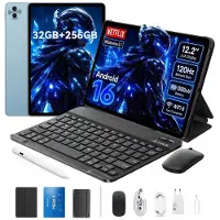 Blackview Tablet - MEGA 5 - 12.2 inch Tablet - 32GB+256GB - 4G LTE Gaming Tablet - 10000mAh - Android 16 - Met Beschermhoes - Toetsenbord - Hoes - Stylus - Muis - Gemini AI - GPS - Blauw