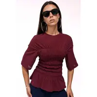 Busem Dames Solid Crepe Rimpelblouse