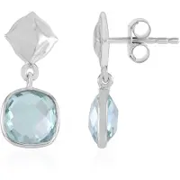 Cavill - Hemelsblauwe Topaas Oorbellen 4,674 ct - 925 Sterlingzilver Platina Gecoat - Antiek Kussenslijp - Elegant Braziliaans Sieraad