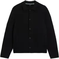 Ted Baker Freder Zwaar Gebreid Zwart Vest