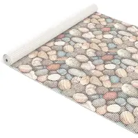 ANRO Badmat Stenen Wit 130x350 cm - Antislip - Sneldrogend