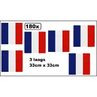 Wefiesta 180 stuks Servetten Frankrijk 33cm x 33cm - 3 laags - Servet diner eten knoeien restaurant France WK 2026 BBQ thema feest verjaardag feest