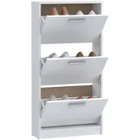 Bigbuy – Matte witte schoenenkast – 3 kantelvakken – 6 paar