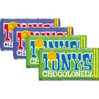Tony's Chocolonely Donkere Melk Pretzel Toffee & Puur Amandel Zeezout - Mixverpakking - Chocolade - 720g (4x180g)