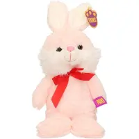 Heunec Paashaas/haas/konijn knuffel dier - zachte pluche - lichtroze - cadeau - 32 cm - met strikje