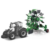 Bburago VALTRA N174 tractor met ploeg, 18-31676