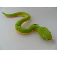 Cornelissen Pluche groefkopadder slang knuffeldier - groen - 42 cm - Knuffeldier