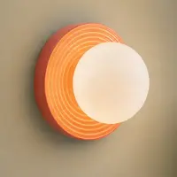 LINDBY Wandlamp Harriet, dimbaar, geel / oranje, Woon-/ Eetkamer, Keramiek, Modern, wandlamp