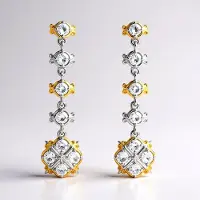 Cavill - Zilveren Hangoorbellen - 925 Sterling Zilver Palladium - 16 Cambodjaanse Zirkonen 3 mm - 40 mm - Elegante Dames Oorbellen