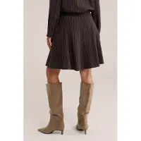 We fashion - Dames gestreepte rok - Regular fit - Donkerbruin - Maat: S