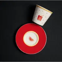 Blogo Design Bone Collection HAPPY TABLE “NEGRONI” China Porselein set van 4 Kop & Schotel 11.4 x 7.8 cm