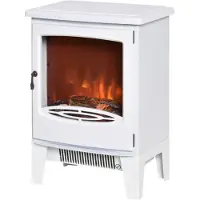 Zenzee Elektrische kachel - Haard - Sfeerhaard - Elektrische verwarming - Verwarming - Thermostaat - 1800 W - Wit
