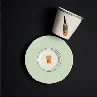 Blogo Design Bone Collection HAPPY TABLE “HAPPY HOUR” China Porselein set van 4 Kop & Schotel 11.4 x 7.8 cm