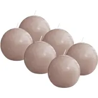 Bolsius - Glanzende bol kaarsen - 6 Stuks - lichtroze - 7cm - 16 Branduren