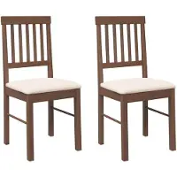 vidaXL Eetkamerstoelen met kussens 2 st massief hout rubber bruin