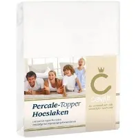 Cevilit Topdek-Topper hoeslaken percale 90 x 210 wit