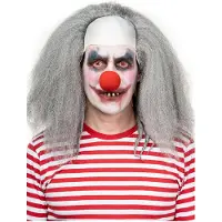 Metamorph Horrorclown pruik grijs