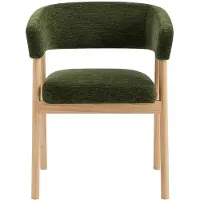 Vente-unique Set van 6 stoelen in stof en heveahout - Vert - JORAKA