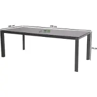 Lesli Living Mojito - Tuintafel - 220x100 cm - keramiek - antraciet